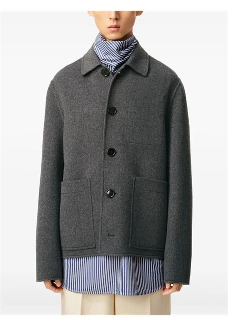 boxy buttoned jacket man grey AMI PARIS | HJK844.WV0022055